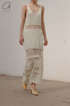 SWAYING/KNIT Cutout Striped Tank Dress SW22SSL15 Yellow/White